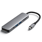 スマホ⇔パソコンのデータ転送に! 6in1 変換アダプタ - HDMI, SDカード, MicroSD, USB, Type-c対応